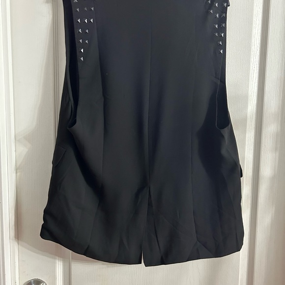 Esley Studded Black Vest Jacket Open Front NWT Size M.  1796 - Picture 5 of 6
